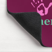 Tapis De Souris Thérapeute de massage : Imprimantes à main rose (Coin)