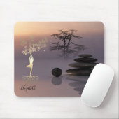Tapis De Souris Thérapeute Zen Stones, Silhouette Arbre Or (Avec souris)