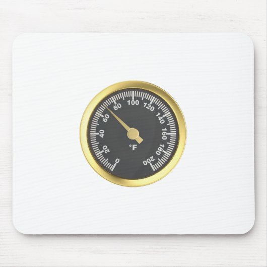 Tapis De Souris Thermomètre rond doré (Devant)