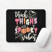 Tapis De Souris Thick Thighs And Soky Vibes Retro Groovy Halloween (Avec souris)