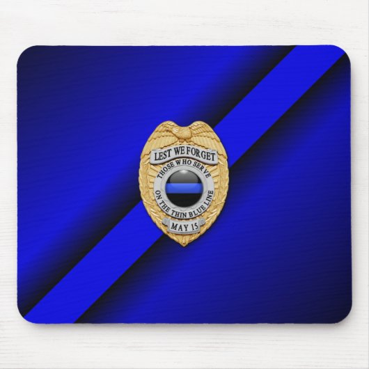 Tapis De Souris Thin Blue Line Badge (Devant)
