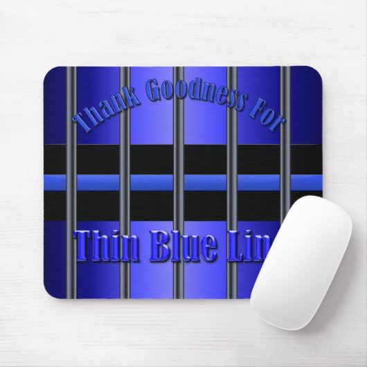 Tapis De Souris Thin Blue Line - Behind Bars (Avec souris)