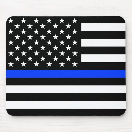 Tapis De Souris Thin Blue Line Police Flag (Devant)