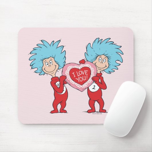 Tapis De Souris Thing One Thing Two Je T'Aime (Avec souris)