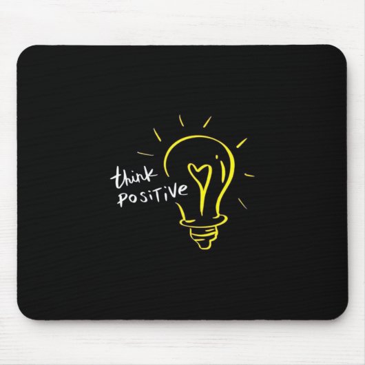 Tapis De Souris Think Positive – Light Bulb Motivation Mousepad (Devant)