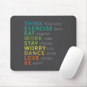Tapis De Souris Think Sitive Affirmation Insrational Motivational  (Avec souris)