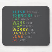 Tapis De Souris Think Sitive Affirmation Insrational Motivational  (Devant)