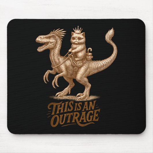 Tapis De Souris This Is An Outrage Funny Princess Cat Riding Dinos (Devant)