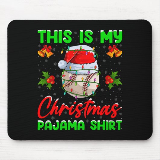 Tapis De Souris This Is My Baseball Christmas Pajamas Funny Baseba (Devant)
