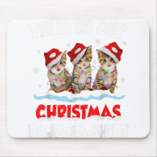 Tapis De Souris This Is My Christmas Pajama Shirt Cat Lover Funny
