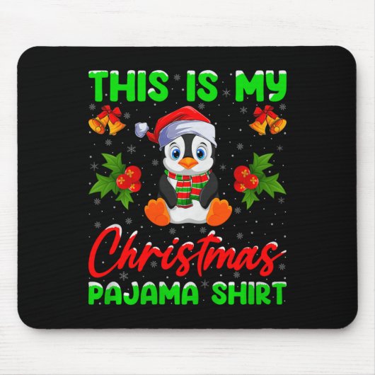 Tapis De Souris This Is My Penguin Christmas Pajamas Funny Penguin (Devant)