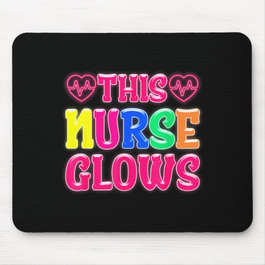 Tapis De Souris This Nurse Glows Nursing Glow Retro  (Devant)