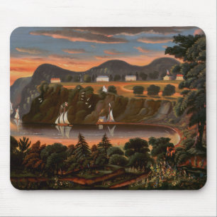 Tapis De Souris Thomas Chambers Vue de la rivière Hudson à l'ouest