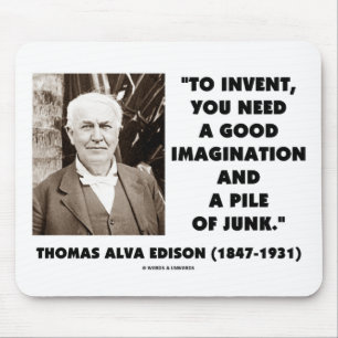 Tapis De Souris Thomas Edison pour inventer la pile d'imagination