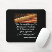 Tapis De Souris Thomas Jefferson Le Plus Grand Danger Pour La Libe (Avec souris)