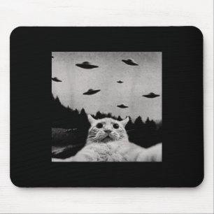 Tapis De Souris Threadbizarre Alien Cat Ufo - Clic Fit, Cou Rond,