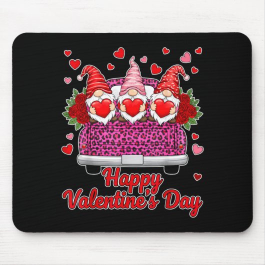Tapis De Souris Three Gnomes And Leopard Truck Happy Valentine's D (Devant)