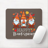Tapis De Souris Three Gnomes Happy Thanksgiving Gnomes Affaire Gno (Avec souris)