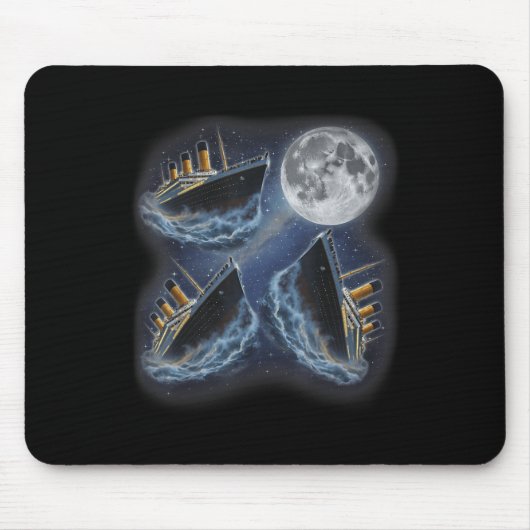 Tapis De Souris Three Rms Titanic Moon 3 Howling At Moon Funny Wei (Devant)