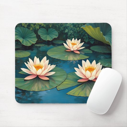 Tapis De Souris Three Waterlilies (Avec souris)