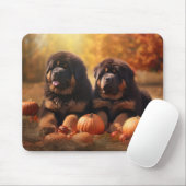 Tapis De Souris Tibétain Mastiff Chiot Automne Citrouille délice (Avec souris)