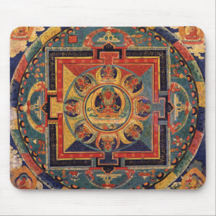 Tapis De Souris Tibétain Thanka d'antiquité de mandala de Bouddh