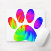 Tapis De Souris Tie Dye Chien Empreinte de patte Graphic (Avec souris)