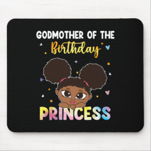 Tapis De Souris Tie Dye Godmère L'Anniversaire Princesse Black His