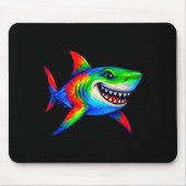 Tapis De Souris Tie-dye Shark Peace Sign Hipe (Devant)