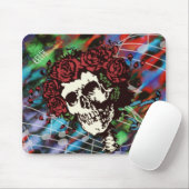 Tapis De Souris Tie Dye Skull avec Roses (Avec souris)