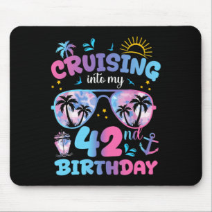 Tapis De Souris Tiedye naviguant vers mon 42e anniversaire Sungles