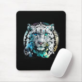 Tapis De Souris Tiger Animal Portrait Vitrail Faune Gratuite (Avec souris)