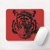 Tapis De Souris Tiger Pop Art Rouge Noir (Avec souris)