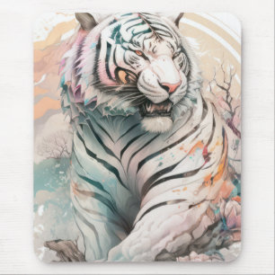 Tapis De Souris Tiger Portrait Animal Peinture Faune En Plein Air