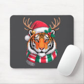 Tapis De Souris Tiger Reindeer Christmas Santa Hat Tiger Xmas  (Avec souris)