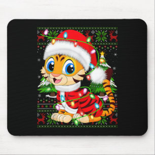 Tapis De Souris Tiger Xmas Sweer Style Vilain Père Noël Tiger Chri