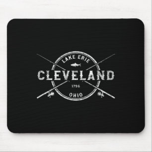 Tapis De Souris Tiges de pêche croisées vintage Cleveland Oh