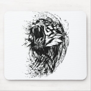 Tapis De Souris Tigre Abstrait animal sauvage Cat Predator