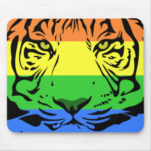 Tapis De Souris Tigre arc-en-ciel