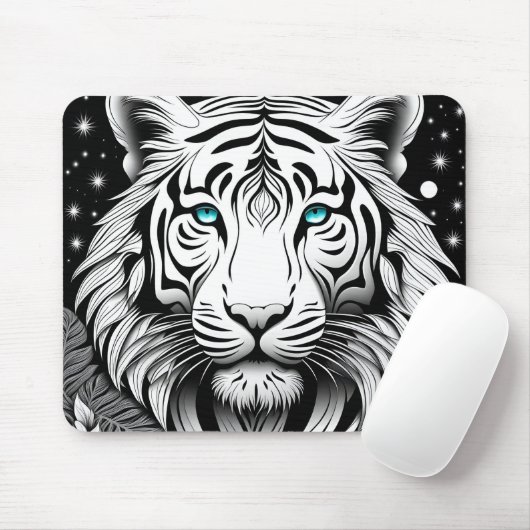 Tapis De Souris Tigre blanc (Avec souris)