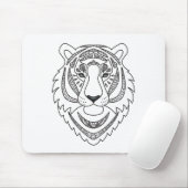 Tapis De Souris Tigre blanc inspiré (Avec souris)