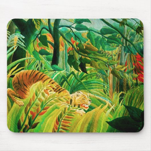 Tapis De Souris Tigre de Henri Rousseau dans une tempête tropicale (Devant)