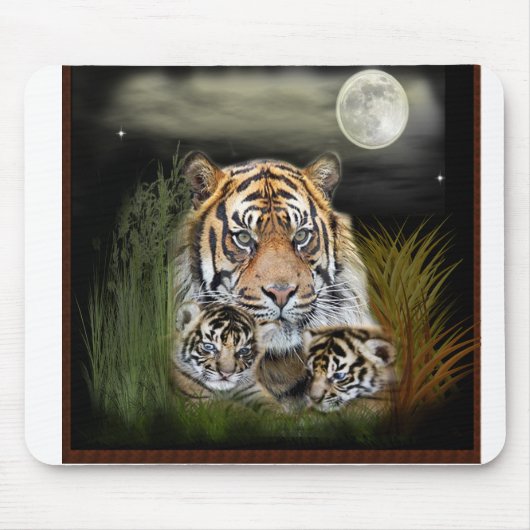 Tapis De Souris Tigre et petits (Devant)