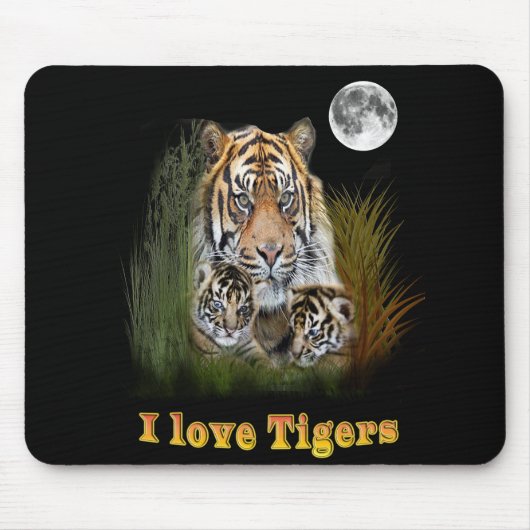 Tapis De Souris Tigre et petits (Devant)