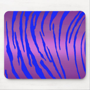 Tapis De Souris Tigre métallique rayures bleu rose
