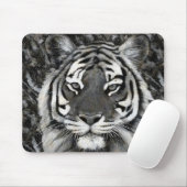 Tapis De Souris Tigre noir et blanc Mousepad (Avec souris)