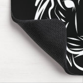 Tapis De Souris Tigre tribal noir et blanc (Coin)