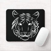 Tapis De Souris Tigre tribal noir et blanc (Avec souris)