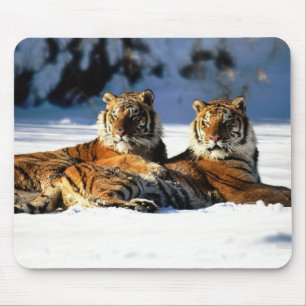 Tapis De Souris tigres dans la neige