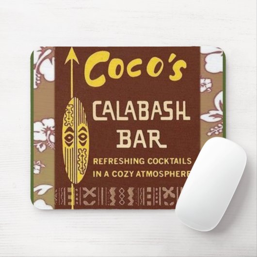 Tapis De Souris Tiki Art - Cocos Calabash Bar (Avec souris)